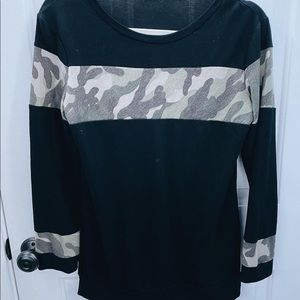 black and camo long sleeve